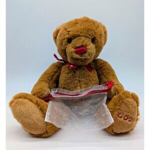 2019 Godiva Chocolates Brown Teddy Bear Plush Valentine's Day Hearts 11"